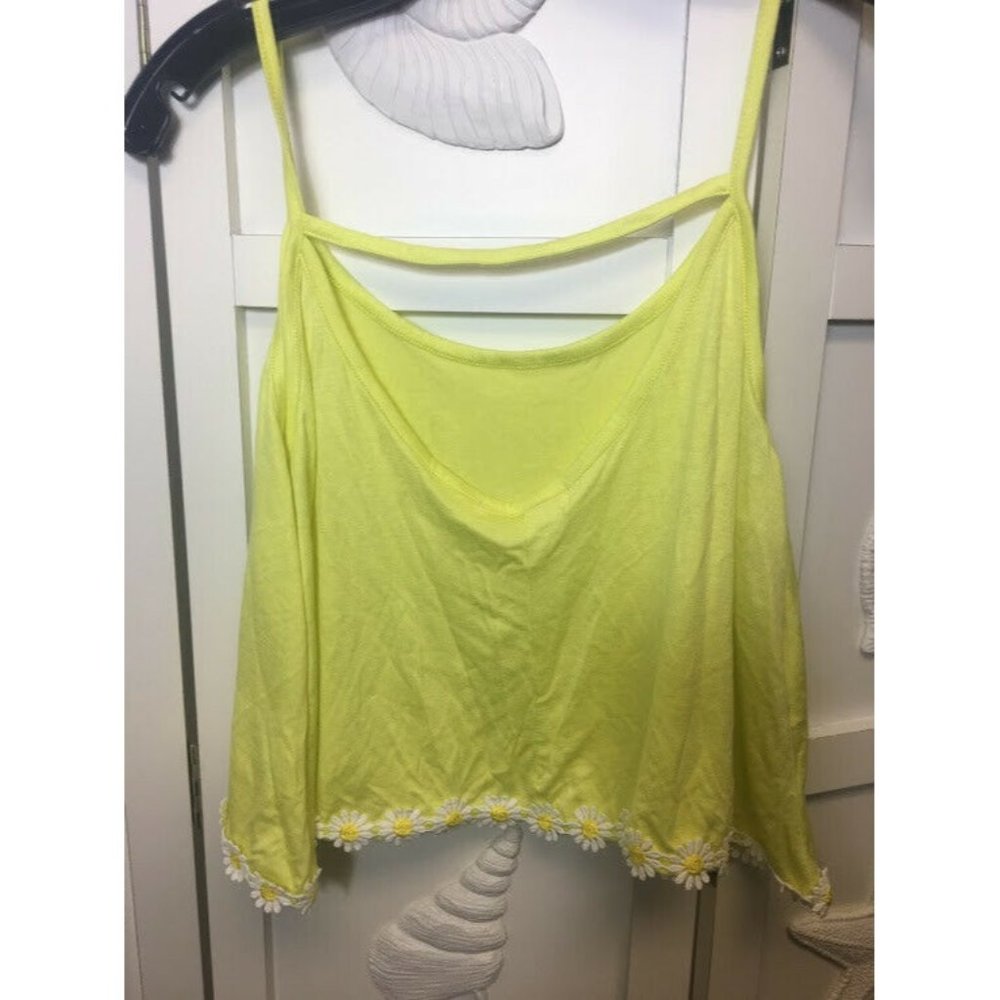 Yellow Daisy Women's Crop Tank Top Boho Chic